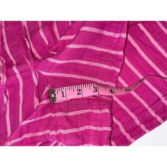 Gap Pull-On Gauze Shorts Fuchsia Pink Cotton Elastic Waist Striped Beach Large - Picture 9 of 14